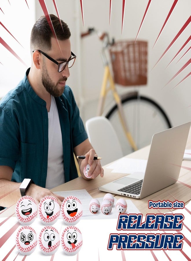 Arrowbash 60 Pcs Baseball Stress Ball Bulk, Mini Face Stress Balls Squeeze Foam Baseball Anxiety Relief Sport Party Favors Goodie Bag Fillers Birthday Gift Decoration - Image 5